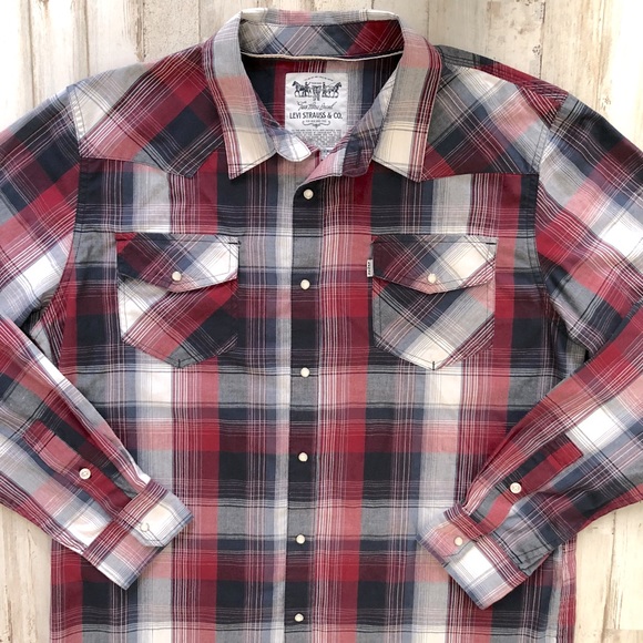 Levi's Other - Levi’s Two Horse Brand Plaid Snap Shirt